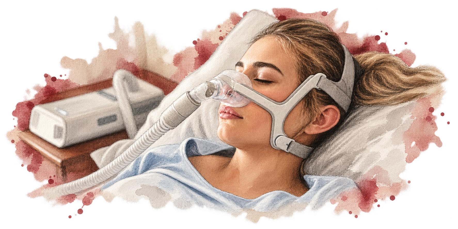 Hand-drawn illustration of Respiratory care equipment